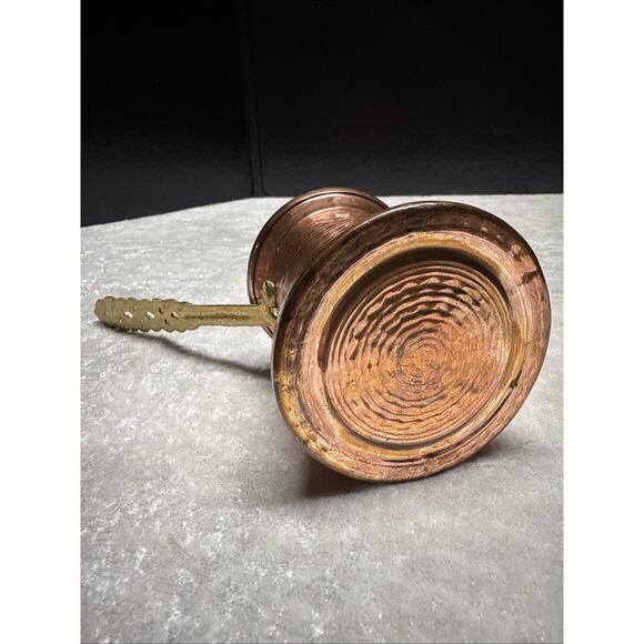 Unique! Turkish Hand Hammered Copper Coffee Pot, Ibrik Kettle, 3.3" T - Picture 10 of 13